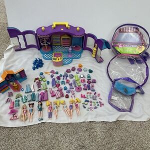 Vintage Lot 100+ Polly Pocket‎ Boutique Fashion Dress Shop Play set Carry Along
